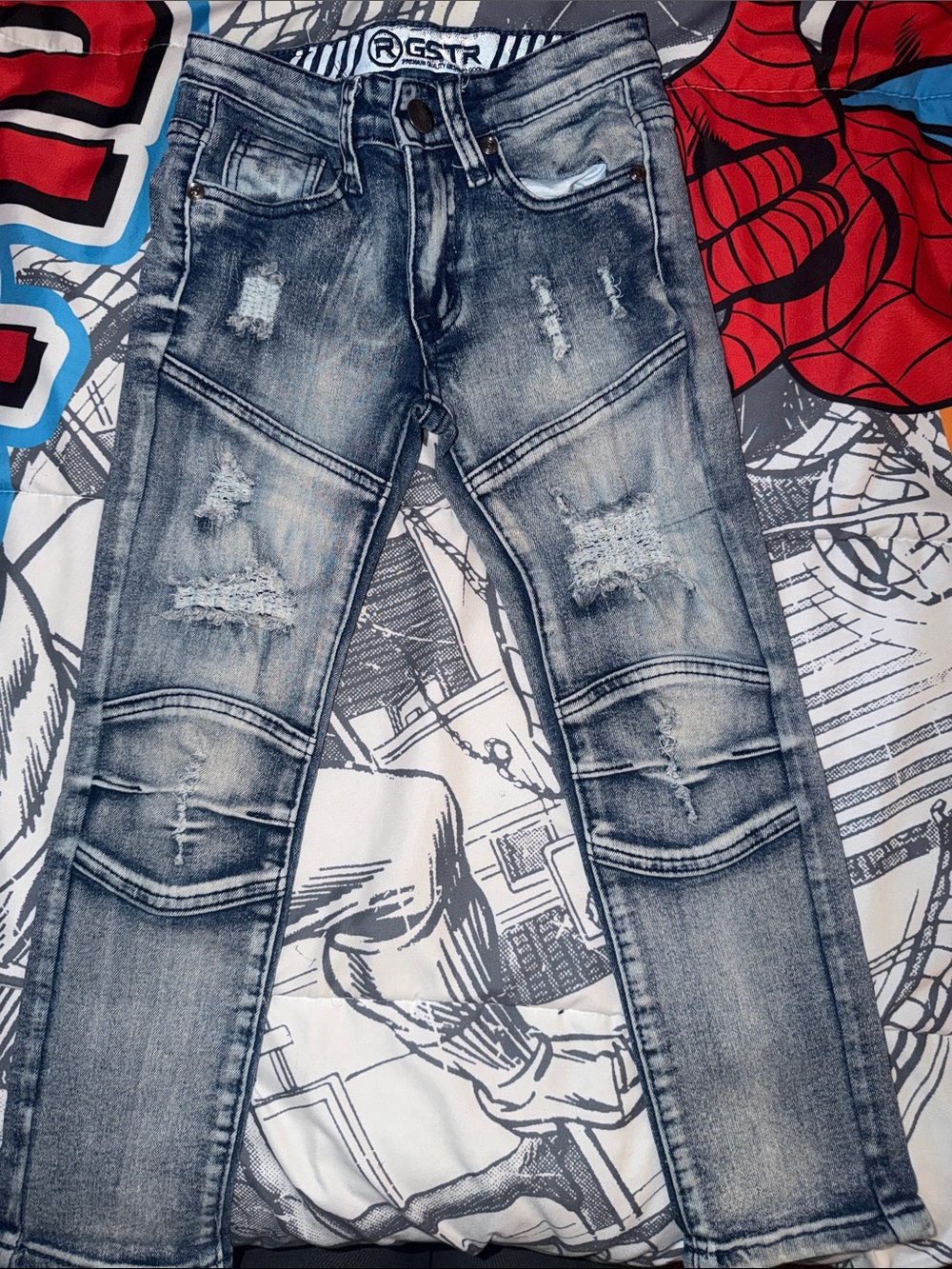 G-Star Slim Distressed Washed Grey Jeans